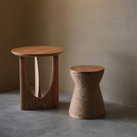 Table d'appoint en rotin naturel, faite à la main, fournisseur en gros, tabouret en rotin tressé, meubles pour l'intérieur de la maison