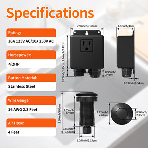 ASK-201-MB Afvalverwerking Compatibele Luchtschakelaar Knop Mat Zwarte Schakelaars Luchtdrukschakelaar voor de VS - Product Image 2
