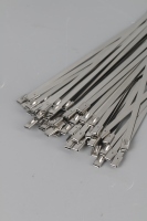 Attache-câble autobloquant en acier inoxydable 304, résistant aux hautes températures, blanc, avec boucle de fixation à billes