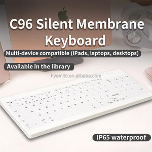 คีย์บอร์ดซิลิโคนอุตสาหกรรมแบบตั้งโต๊ะทางการแพทย์ไร้สายแบบ Type-C กันน้ำสามโหมดมาตรฐาน IP68 สำหรับโรงพยาบาลแห่งใหม่ - Product Image 6