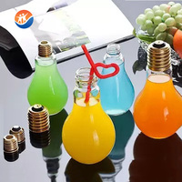 Différentes tailles mignon ampoule forme bouteille de jus en verre avec couvercle à vis
