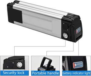 シルバーフィッシュ型 カスタム 36V <span class=keywords><strong>48V</strong></span> 電動自転車バッテリー 1000Wモーター用 定格容量13AH オプション15AH 21AH - Product Image 4