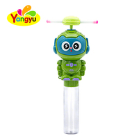 Nouveauté : Boîte de présentation de 12 jouets bonbons en forme de tube robot lumineux à hélice rotative, vente en gros en vrac