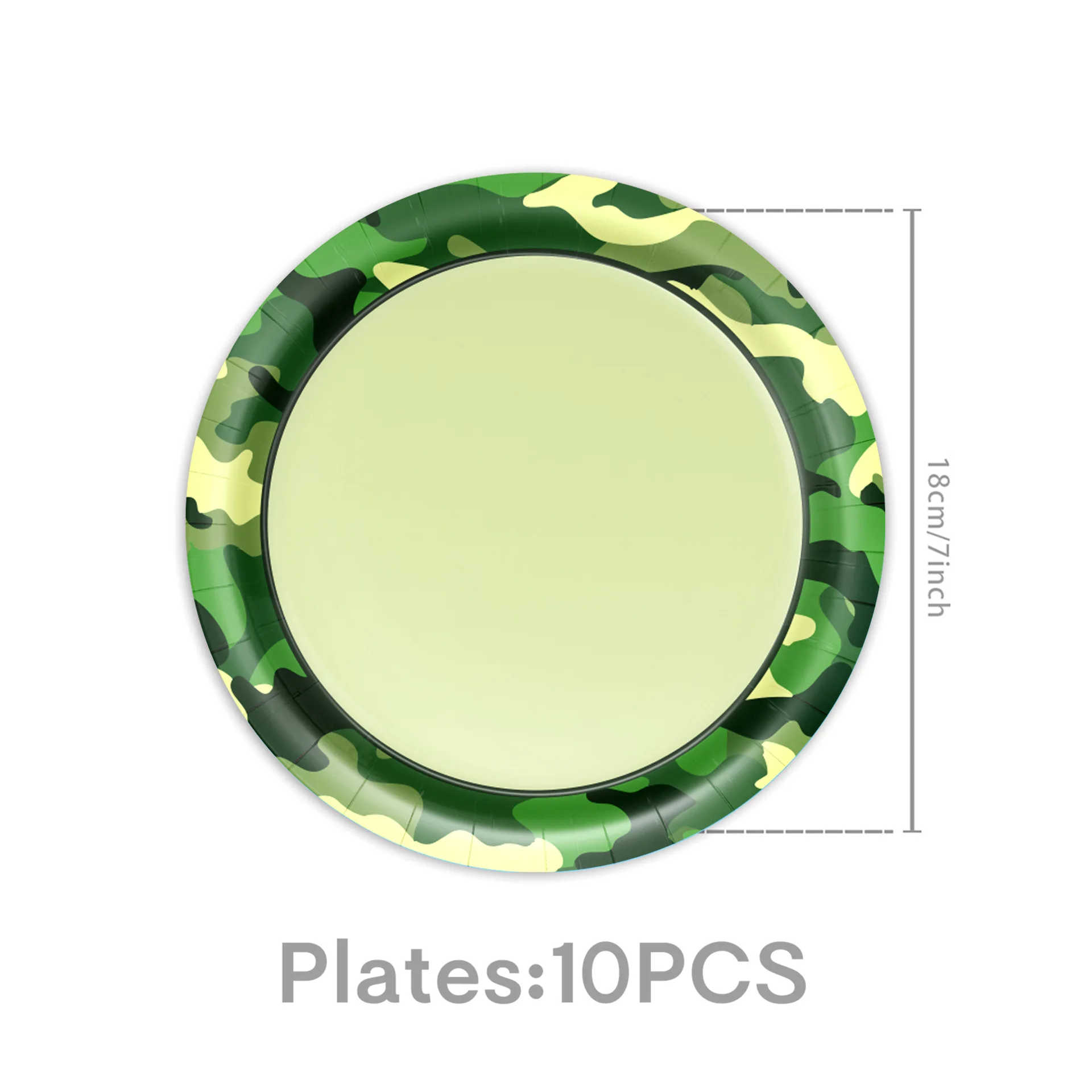 Assiettes en carton vertes - 10 pièces, 18 cm (7 pouces)