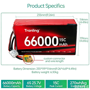 Baterai Drone Pertanian Lithium Ion Lipo Kapasitas Besar 3.8V 66000ma 6S/12S/14S 22.8v/45.6v/53.2v 15C Kustom Pabrik - Product Image 4