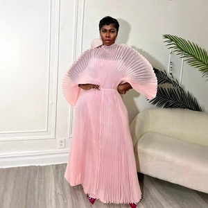 <span class=keywords><strong>Robe</strong></span> Plissée Miyake Longue <span class=keywords><strong>Grande</strong></span> <span class=keywords><strong>Taille</strong></span> Africaine Haut de Gamme, Effet Amincissant, Plis Irréguliers, pour Femmes Jusqu'à 100 kg - Product Image 4