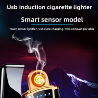 Briquet électronique créatif en métal coupe-vent à induction par empreinte digitale, mini briquet pour cigarettes