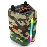 Enceinte Bluetooth 50W portable, mini enceinte karaoké RVB pour fête, microphone intégré, subwoofer portable 6000mAh
