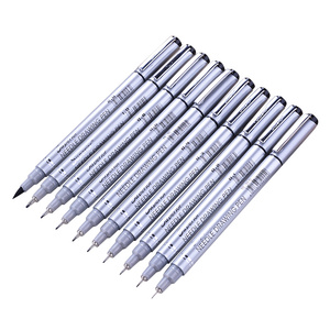 Stylo <span class=keywords><strong>fin</strong></span> à encre noire, 10 pièces, stylo de <span class=keywords><strong>dessin</strong></span> à encre, imperméable, ensemble de stylos à doublure, marqueurs d'écriture, fournitures d'art pour mangas - Product Image 3