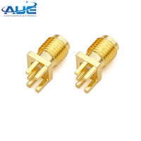 Adaptador coaxial RF de soldadura recta Conector de montaje de borde de panel PCB hembra SMA