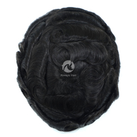 Perruque indienne pour hommes, en dentelle, à Injection, Remy Hair, naturel, ligne de cheveux naturelle, toupet