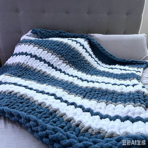 Wholesale Soft Fluffy Chunky Chenille Yarn Knit <b>Throw</b> Blanket Chunky Yarn <b>Throw</b> Blanket - Product Image 5