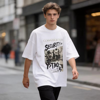 T-shirt Homme Oversize Vintage Délavé à l'Acide 280g Style Urbain Imprimé Personnalisé Coton Lourd 100% Coton Manches Courtes Décontracté