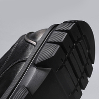 Chaussures habillées en cuir pour hommes, style marche, chaussures de ville, mode, lacets, style britannique, plateforme épaisse, chaussures de travail décontractées