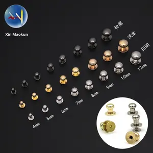 Tête de moine à bouton riche plaqué cuivre boucle de Rivet à extrémité fermée écologique goujons de champignon en or peu profond sucette 6mm - Product Image 5
