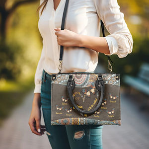 Nouveaux sacs à main à la mode pour dames bénis d'être appelé grand-mère <span class=keywords><strong>imprimer</strong></span> meilleur cadeau sacs à main en cuir personnalisés dames marque sacs à main à bandoulière - Product Image 3