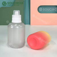 Bouteille vide ovale en plastique PET personnalisée de 300ml, adaptée au détergent/liquide de lessive, avec bouchon de contrôle de débit à double couche