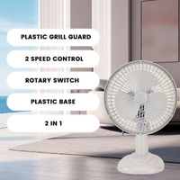 Ventilateur de table portable à 3 pales, en plastique, pour refroidissement de l'air, mécanique, à deux vitesses réglables, pour usage domestique et extérieur, fourni par l'usine