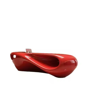 Comptoir de réception rouge personnalisable imprimé en 3D, fabrication avancée en couches pour un design incurvé unique - Product Image 6