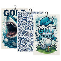 Serviette de golf en microfibre OEM en gros, gaufrée, séchage rapide, durable, portable, personnalisable pour le nettoyage des clubs et des balles