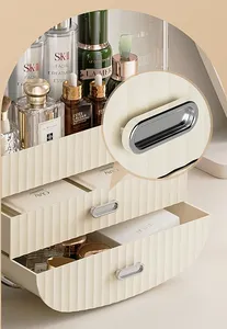Kapak ile seçim eğlenceli yüksek kaliteli şeffaf akrilik çekmece lüks masa üstü organiser cilt bakımı saklama kutusu için saklama kutusu kozmetik