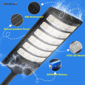 200W <span class=keywords><strong>Auto</strong></span> Dusk-To-Dawn Solar LED Street Lamp 10000LM Poteau en acier galvanisé pour autoroutes et communautés - Product Image 5