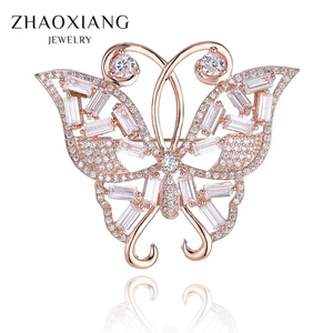 Broches de Mariposa de Cristal con Pedrería en Oro/Plata, Joyería Personalizada de Fábrica al por Mayor para Mujer/Niña, Regalo - Product Image 1