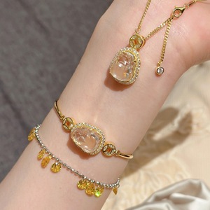 Collier en argent pur S925 avec pendentif en diamant, style rétro, exquis, fleur à quatre feuilles, nouveau style chinois, collier en cristal haut de gamme - Product Image 3