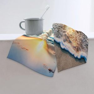 Tropical <span class=keywords><strong>Beach</strong></span> Ocean <span class=keywords><strong>Waves</strong></span> Seaside Scene Sunrise Theme Microfibra Suave Microfibra altamente absorbente Toalla de playa impresa digital - Product Image 6