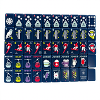 Ensemble de Mahjong Américain de Luxe pour Station de Ski, 160 Tuiles, Double Couche, Rayures Bleues en Acrylique, Taille Jumbo 1,42 Pouces, Boîte en Carton Portable