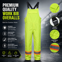 Overol de Seguridad con Tirantes Reflectantes de Alta Visibilidad, Impermeable, Antibacterial, Resistente a las Manchas, con Recubrimiento de PU, para Trabajo en Exteriores
