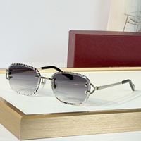 Lunettes de soleil ovales élégantes sans monture, de créateur, protection UV400, dégradées, style vintage de luxe pour femmes, idéales pour l'été, les mariages et les vacances