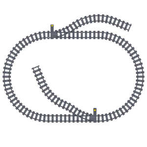 Train Building <b>Block</b> Track Train Straight Track Curved Turnout Accessories Small Particles Assembly - Product Image 5