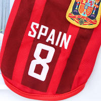 Vêtements pour chien en gros, maillot de basket respirant en maille pour l'été, tenue pour animaux de compagnie, coupe du monde, imprimé, séchage rapide, vêtements pour animaux de compagnie