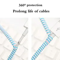 Devanadera protectora de Cable de 1,4 M para carga USB, cubierta de protección de Cable de datos, organizador de Cable Protector de Cable de datos
