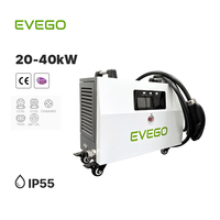 Station de recharge rapide DC EVEGO commerciale CCS1 30 kW portable 100 A WIFI/4G Protection IP55 Certifiée TUV CE Nouvelle garantie de 2 ans