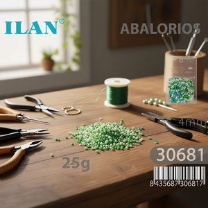 Perline Ilan Abalorios 2-4mm Tonalità Verde 25g - Product Image 3