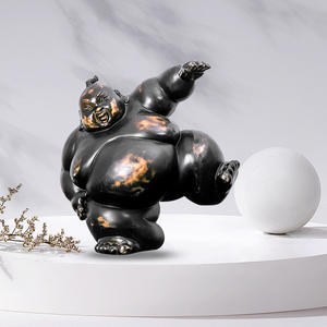 Statue de sport en résine de décoration classique personnalisée sculpture de lutteurs de sumo de style japonais - Product Image 2