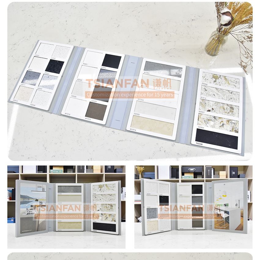 Porcelain Specimen Factory Brochure Plastic Book Quartz Display Folder Specimen Granite Stone Sample Catalogue