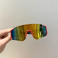 Lunettes de soleil sportives à grande monture, demi-monture, UV400, coupe-vent, verres toriques, pour cyclisme et ski, verres en résine pour garçons, élégantes