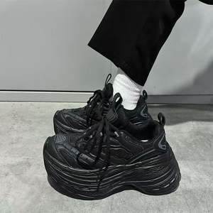 Zapatillas Deportivas con Plataforma y Malla Transpirable para Otoño, con Logotipo Personalizado, Aumento de Altura de 9 cm, para Hombre y Mujer, Color Negro y Blanco, Suela Gruesa, Tendencia de Moda - Product Image 6