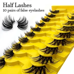 Lash 10Pairs CD curl Russian Strips Lashes Faux 3D Mink Lashes Colorful Eyelashes Natural False Eyelashes Eyelash Extension New