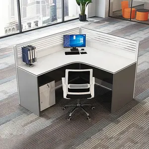 ZITAI haute qualité mfc siège 3 personnes cabine modulaire en forme de L personnel de bureau en bois bureau poste de travail bureaux pour deux personnes