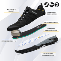 Chaussures de sécurité pour hommes avec tige en Flyk-nit et semelle en caoutchouc, chaussures de travail à embout d'acier pour la construction, l'entrepôt et l'atelier