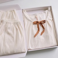 Piyama Wanita Katun Bayi Khusus Musim Semi dan Gugur, Katun Murni Lengan Panjang, Baju Rumah Dapat Dipakai di Luar, Set Besar Musim Dingin