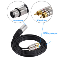 Personalizado 1M 2M 3M 5M 8M Xlr hembra macho a 2 Rca macho Cable de Audio chapado en oro para amplificador micrófono consola mezcladora juego ESTÉREO