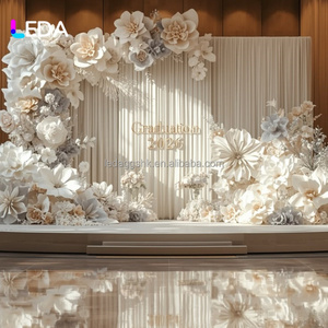 ฉากหลังกระดาษพับได้แบบพกพา LEDA ขนาดสั่งทำได้ สำหรับตกแต่งเวทีงานแต่งงานและงานอีเว้นท์ - Product Image 1