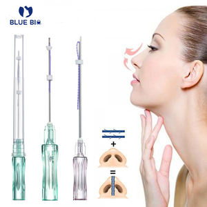 ไหมยกกระชับหน้าแบบ<span class=keywords><strong>สอง</strong></span>ทิศทาง Korea Sterile Hilos Tensores ขนาด 21g 38 มม. แบบ Fox Eye พร้อมเข็ม Cannula PDO Cog 4D - Product Image 3