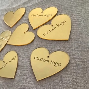 Etiquetas Personalizadas para Recuerdos de Boda, en Forma de Corazón, de Acrílico Dorado, Etiquetas con Nombre para Regalos, Recuerdo de <span class=keywords><strong>Bautizo</strong></span>, Placa con Nombre para Despedida de Soltera - Product Image 3