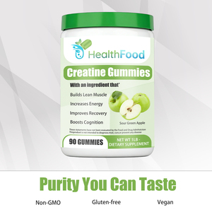 OEM ODM Sour Green Apple Creatine Gummies Muscle Building Energy Boost Recovery Aid Non GMO Vegan Gummies - Product Image 2